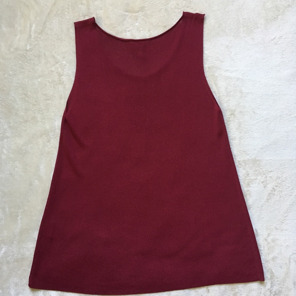 Eileen Fisher Deep Red Viscose Tank Size Small - Picture 5 of 5
